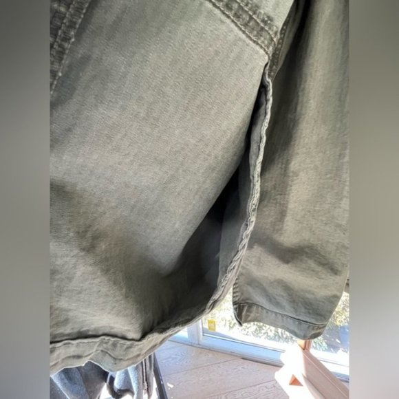 Nanette Lapore army green military style denim jacket with beaded crests - Picture 6 of 11